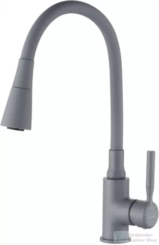 Invena HULA PLUS 2 funkciós mosogató csaptelep flexibilis kifolyócsővel,szürke BZ-85-P05-L