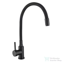   Invena SILVA konyhai csaptelep, flexibilis kifolyócsővel, fekete BZ-86-004-L