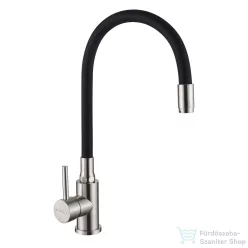   Invena SILVA konyhai csaptelep, flexibilis kifolyócsővel, fekete-inox BZ-86-043-L