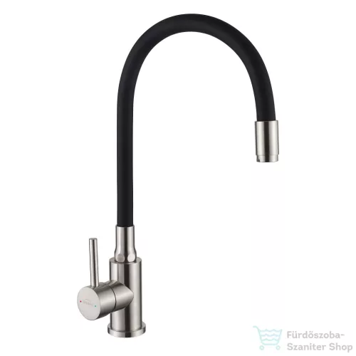 Invena SILVA konyhai csaptelep, flexibilis kifolyócsővel, fekete-inox BZ-86-043-L