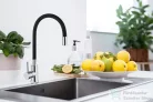 Invena SILVA konyhai csaptelep, flexibilis kifolyócsővel, fekete-inox BZ-86-043-L