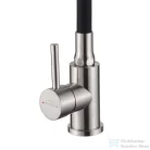 Invena SILVA konyhai csaptelep, flexibilis kifolyócsővel, fekete-inox BZ-86-043-L