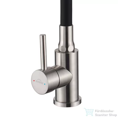 Invena SILVA konyhai csaptelep, flexibilis kifolyócsővel, fekete-inox BZ-86-043-L