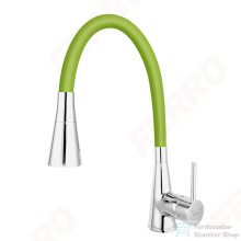   Ferro Zumba II konyhai csaptelep flexibilis kifolyócsővel, zöld BZA42G