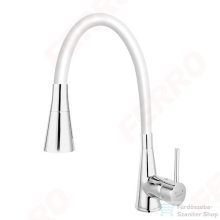   Ferro Zumba II konyhai csaptelep flexibilis kifolyócsővel, fehér BZA42W