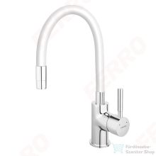   Ferro Zumba Álló mosogató csaptelep flexibilis kifolyócsővel, fehér BZA4W