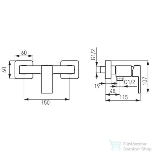 Ferro ZICCO zuhanycsaptelep, matt fekete BZI7BL