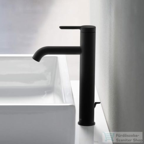 Duravit C.1 XL magasított mosdócsaptelep automata leeresztővel, matt fekete C11040001046