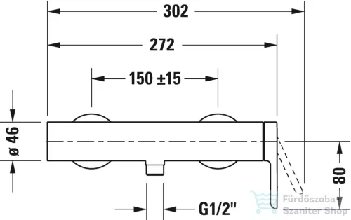 Duravit C.1 zuhanycsaptelep zuhanyszett nélkül, matt fekete C14230000046