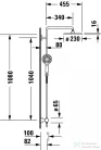 Duravit C.1 falon kívüli zuhanyrendszer, króm C14280007010