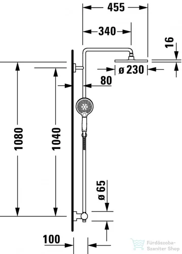 Duravit C.1 termosztátos zuhanyrendszer, matt fekete C14280008046