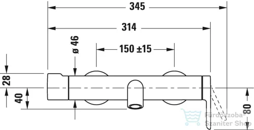 Duravit C.1 kádtöltő csaptelep zuhanyszett nélkül,króm C15230000010