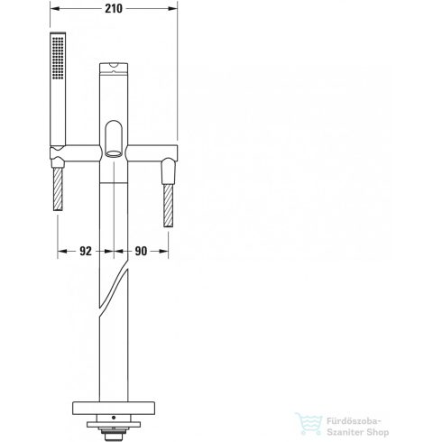 Duravit C.1 szabadon álló kádtöltő csaptelep zuhanyszettel,króm C15250000010