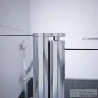 Hüppe CLASSICS 2 80x80x190 négyszögletes, sarokbelépő zuhanykabin, nyílóajtóval, magasfényű ezüst profilzattal, világos üveggel, Anti-Plaque nélkül C23301 069 321