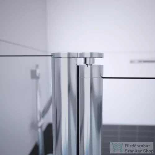 Hüppe CLASSICS 2 80x80x190 négyszögletes, sarokbelépő zuhanykabin, nyílóajtóval, magasfényű ezüst profilzattal, világos üveggel, Anti-Plaque nélkül C23301 069 321