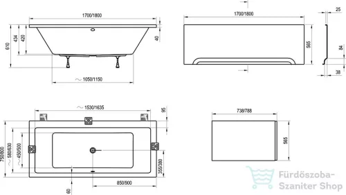Ravak FORMY 01 170 x 75 akrilkád (hófehér) C691000000