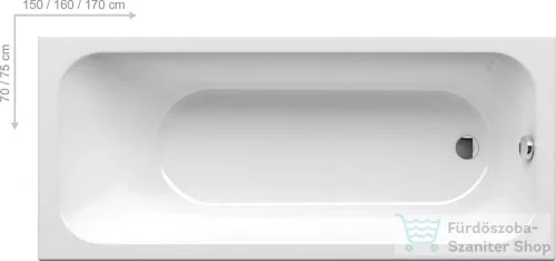 Ravak Chrome Slim kád 160x70 cm-es kád,snowwhite C731300000