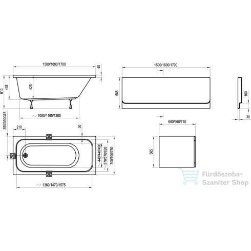 Ravak Chrome kád 170x75 snowwhite C741000000