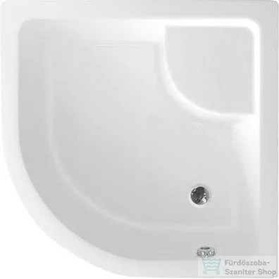 AQUALINE íves mély zuhanytálca, túlfolyóval, 80x80x28cm, R55, mag.:41cm C83