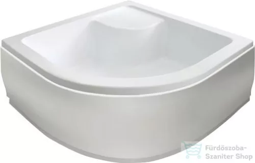 AQUALINE íves mély zuhanytálca, túlfolyóval, 80x80x28cm, R55, mag.:41cm C83