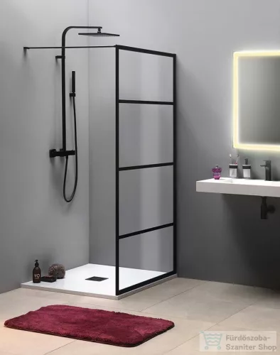 Sapho GELCO CURE BLACK fix zuhanyfal, 900mm, matt fekete (CB90)
