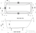 Ravak Classic II Slim 160x70 akrilkád, fehér CC41300000