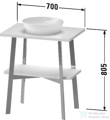 Duravit CAPE COD 700x480 mm-es fém állvány, White High Gloss Lacquer CC953408585