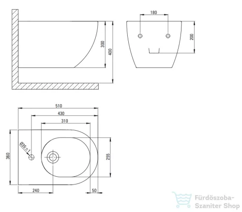 Deante Peonia fali bidé CDE_6BPW