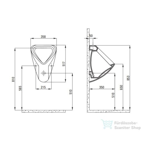 Deante PEONIA piszoár felső bekötésű, CDE_6P3W