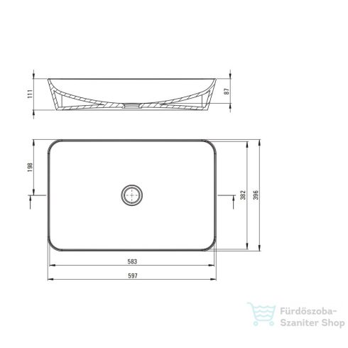 Deante TESS ráültethető mosdó, túlfolyó nélkül  CDS_6U6S