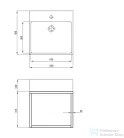 Deante TEMISTO kerámia mosdó 50x50 cm, fekete álló konzollal CDTW6U5S