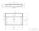Deante TEMISTO kerámia mosdókagyló, pultra tehető, csaptelep szigettel 61x41 cm, fehér CDT_6U7S