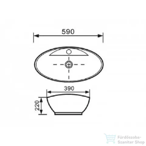 Invena FEME 59x39 cm-es pultra ültethető mosdó,fehér CE-10-001-C