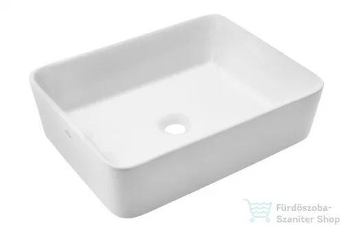 Invena NYKS 47,5x37,5 cm-es pultra ültethető mosdó csaplyuk nélkül,fehér CE-11-001-C