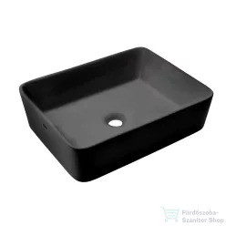   Invena NYKS 47,5x37,5 cm-es pultra ültethető mosdó csaplyuk nélkül,fekete CE-11-005-C