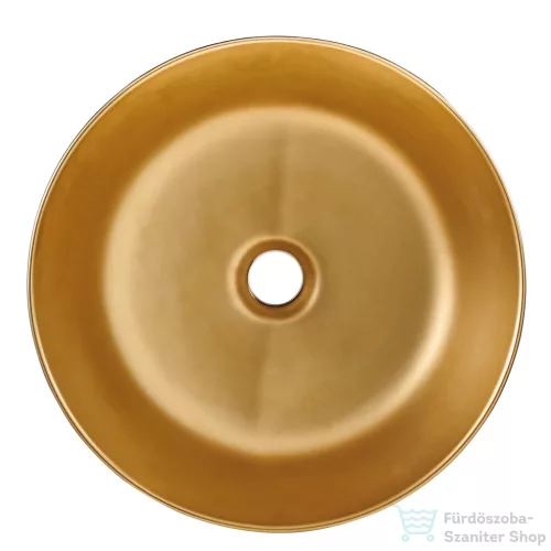 Invena KETO 42 cm-es pultra ültethető mosdó csaplyuk nélkül,fekete/arany CE-14-017-C