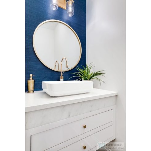 Invena ATE 51x40 cm-es pultra ültethető mosdó csaplyuk nélkül,fehér CE-16-001-C
