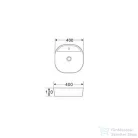 Invena PEJTO 40x40 cm-es pultra ültethető mosdótál,fehér CE-17-001-C