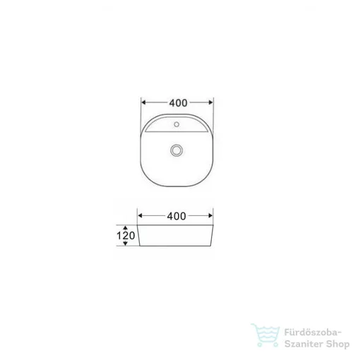 Invena PEJTO 40x40 cm-es pultra ültethető mosdótál,fehér CE-17-001-C