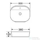 Invena HALIA 50x38 cm-es pultra ültethető mosdó,fehér CE-18-001-C