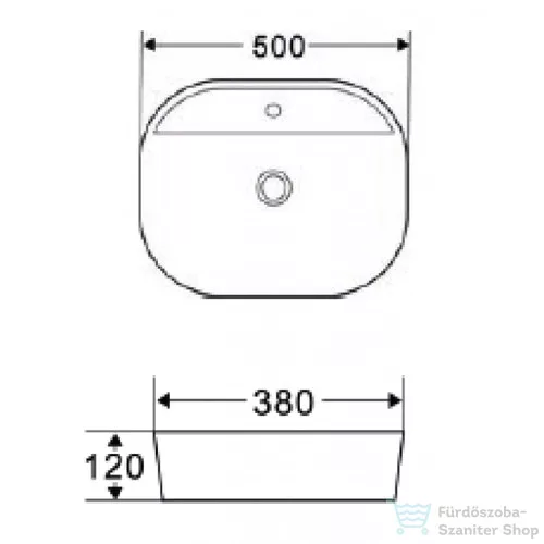 Invena HALIA 50x38 cm-es pultra ültethető mosdó,fehér CE-18-001-C