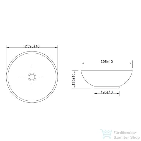 Invena DOKOS 39,5 cm-es pultra ültethető mosdó csaplyuk nélkül,matt fehér CE-19-001-C