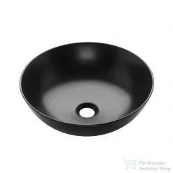   Invena DOKOS 39,5 cm-es pultra ültethető mosdó csaplyuk nélkül,fél-matt fekete CE-19-005-C