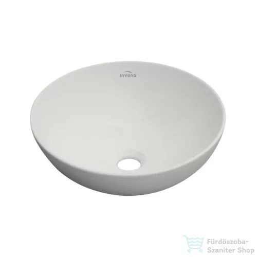 Invena DOKOS 39,5 cm-es pultra ültethető mosdó csaplyuk nélkül,fehér CE-19-011-C