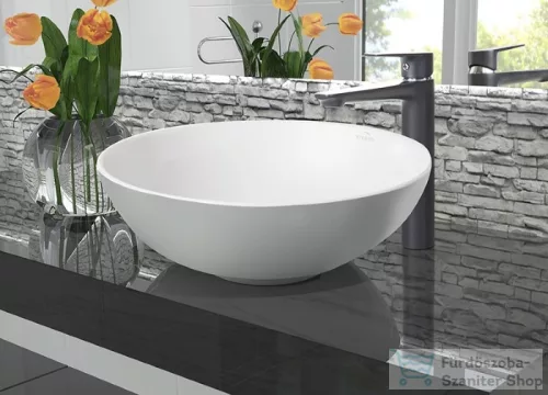 Invena DOKOS 39,5 cm-es pultra ültethető mosdó csaplyuk nélkül,fehér CE-19-011-C