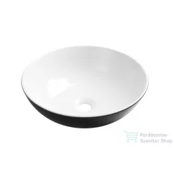   Invena DOKOS 39,5 cm-es pultra ültethető mosdó csaplyuk nélkül,fekete/fehér CE-19-041-C
