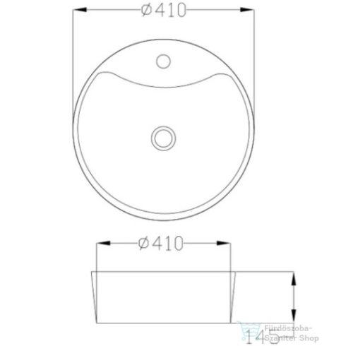 Invena RONDI 41 cm-es pultra ültethető mosdó,fehér CE-20-001-W