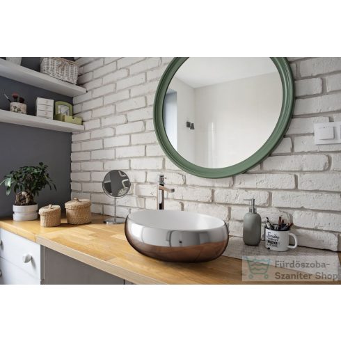 Invena FRESCO 59x41 cm-es pultra ültethető mosdó csaplyuk nélkül,fehér/króm