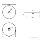 Invena KOS 41,5 cm-es pultra ültethető mosdó csaplyuk nélkül,fényes fekete/arany CE-38-027-C