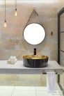 Invena KOS 41,5 cm-es pultra ültethető mosdó csaplyuk nélkül,fényes fekete/arany CE-38-027-C